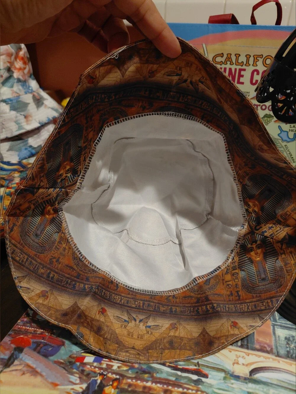 Egyptian hieroglyphic Print Bucket Hat Unisex 22"/23" - Picture 5 of 6